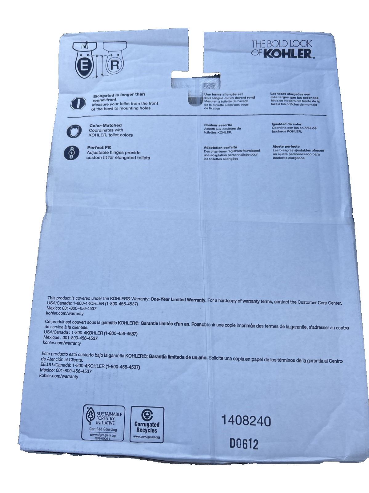 Kohler - Elongated - Toilet Seat - REC35819-A-0 - 18 5/8" x 14 3/16"- White