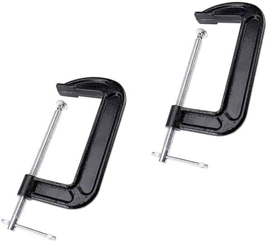 6 Inch C-Clamp Set, 2-5/8 Inch Throat Depth Heavy Duty Steel C Clamp Industrial