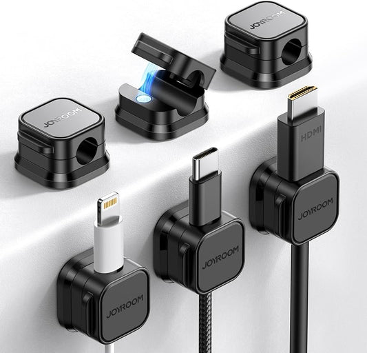 6 Pack Magnetic Cable Clips,Under Desk Cable Management, Phone Cord Holder