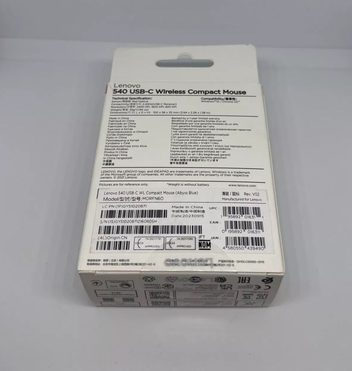 Lenovo 540 USB-C Wireless Compact Mouse, Abyss Blue