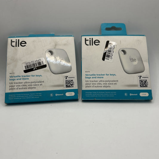 2 Pack Of Tile Mate 2022 Universal Bluetooth Tracker - White