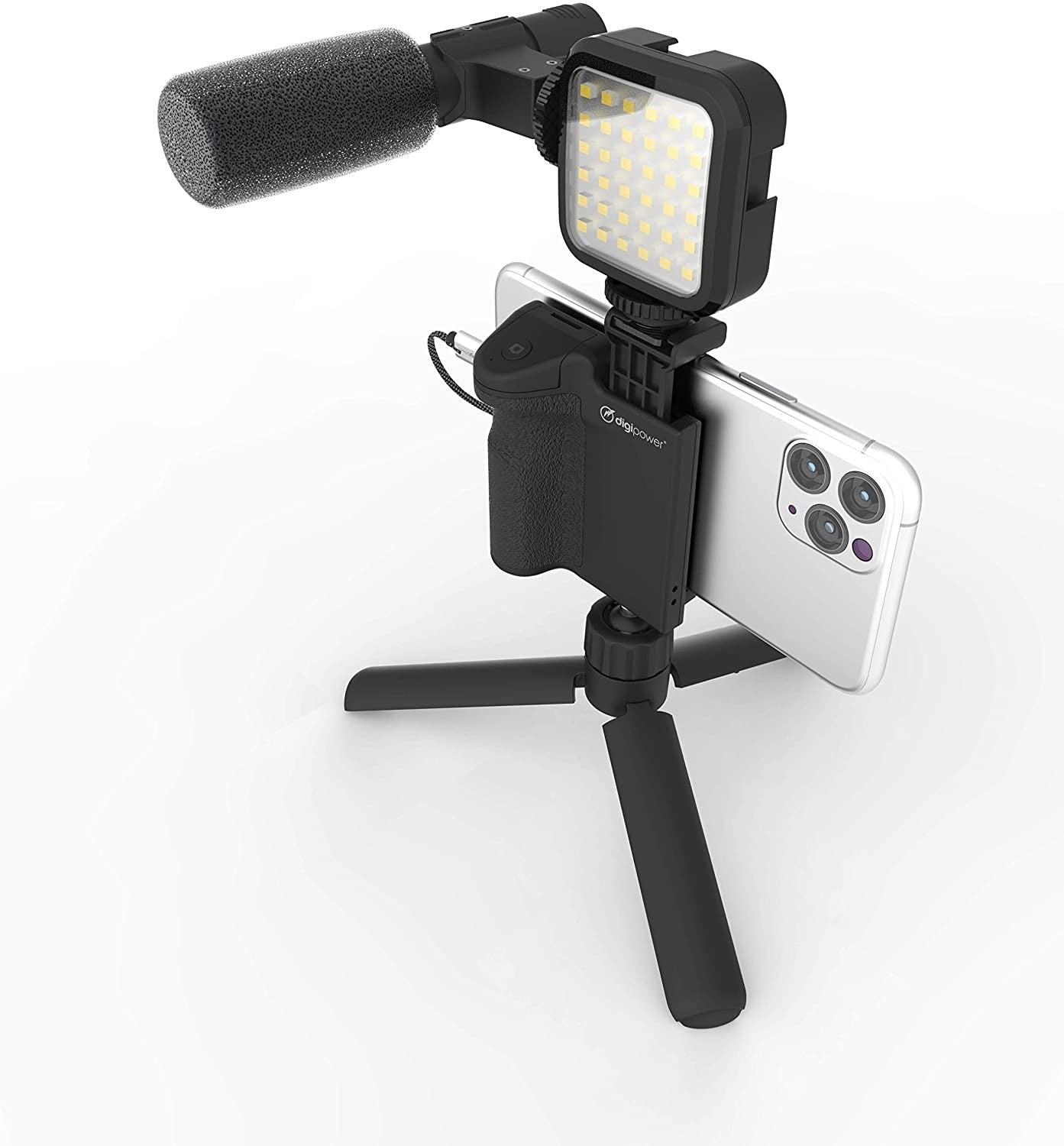 DigiPower Follow Me #GoViral Vlogging Kit for Cameras & Phones | with Microphone