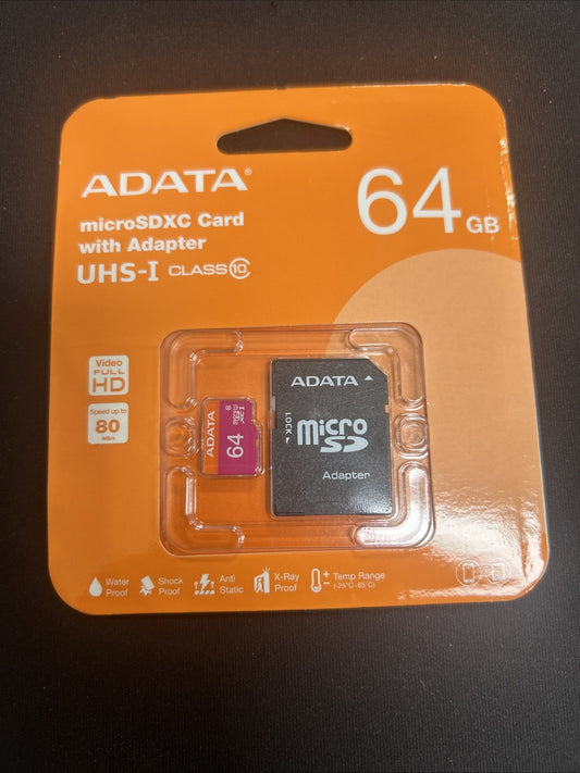 ADATA Premier micro SDHC/SDXC UHS-I U1 Class Memory Card with Adapter 64GB UHS-I