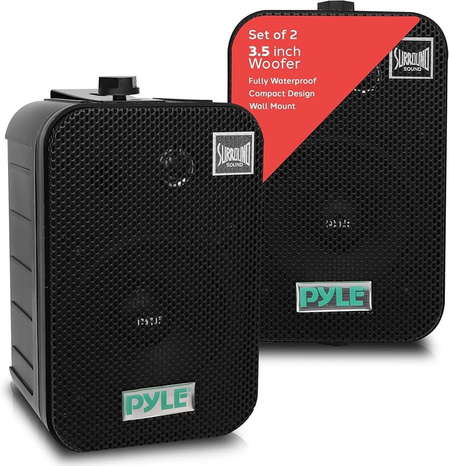 Pyle - Outdoor Speaker System Wired (Pair), Marine Grade 2 Way 300W Peak Power