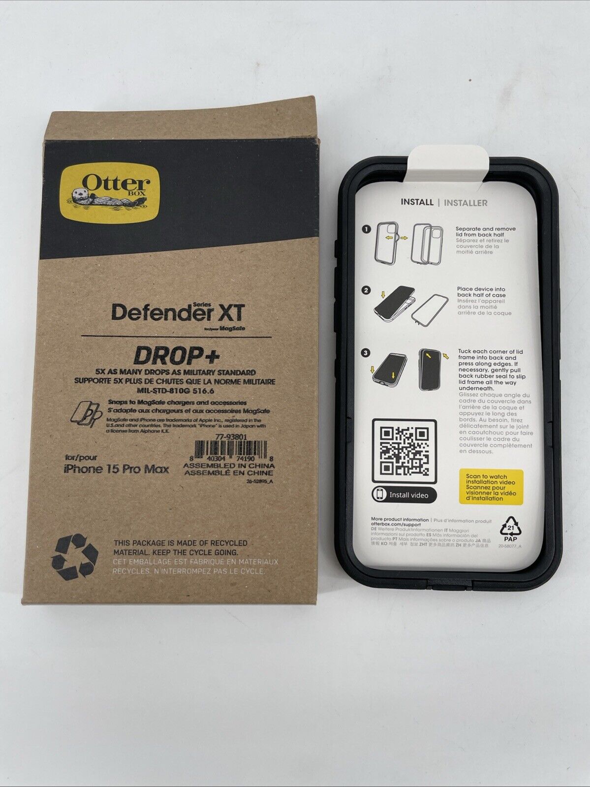 OtterBox DEFENDER SERIES XT Case for Apple iPhone 15 Pro Max - Black