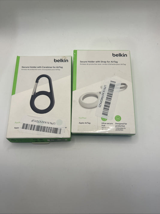 2 Pack Belkin - AirTag Secure Holder White and Black