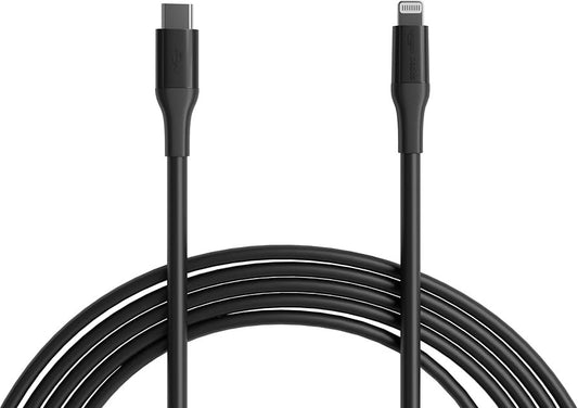 Amazon Basics USB-2.0 Type C to Lightning Cable (MFi Certified), 10 ft, Black