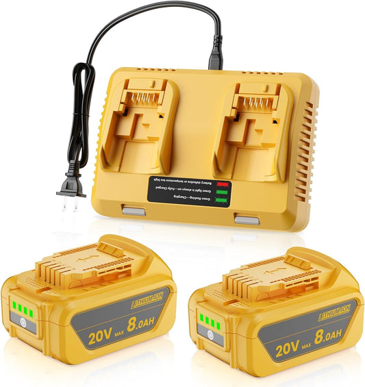 2-Pack Replace for Dewalt 20V Max Battery 8000mAh112