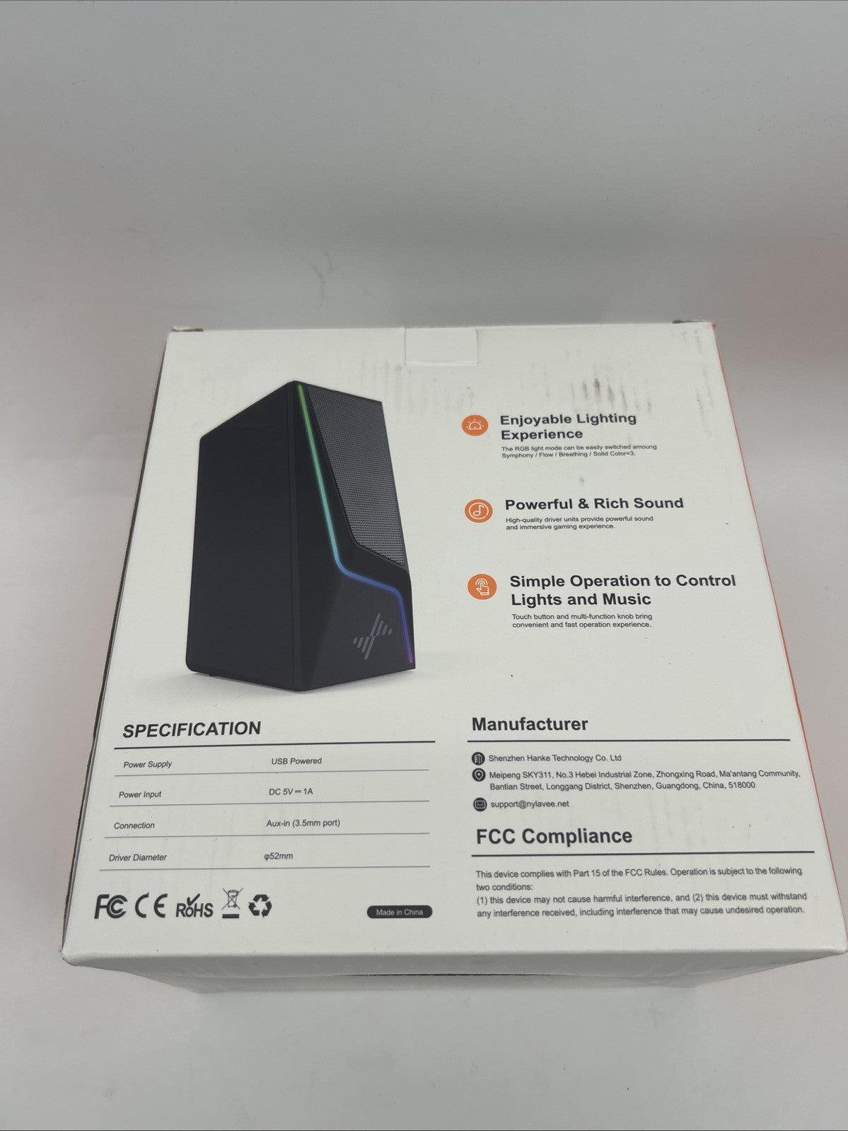 Computer Speakers PC Speakers with 6 Lighting Modes USB Powered Computer Spea...