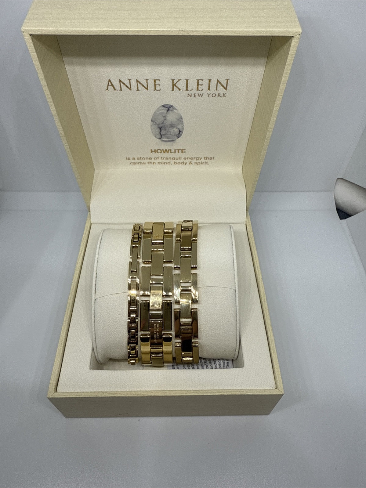 Anne Klein 12/7748HLST New York Ladies Howlite Bracelet & Watch Set