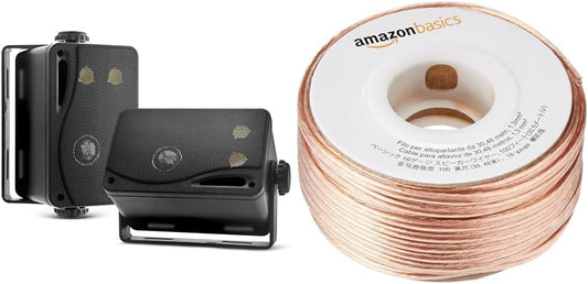 Pyle 3-Way Weatherproof Outdoor Speaker Set - 3.5 Inch 200W Pair of Marine Grade