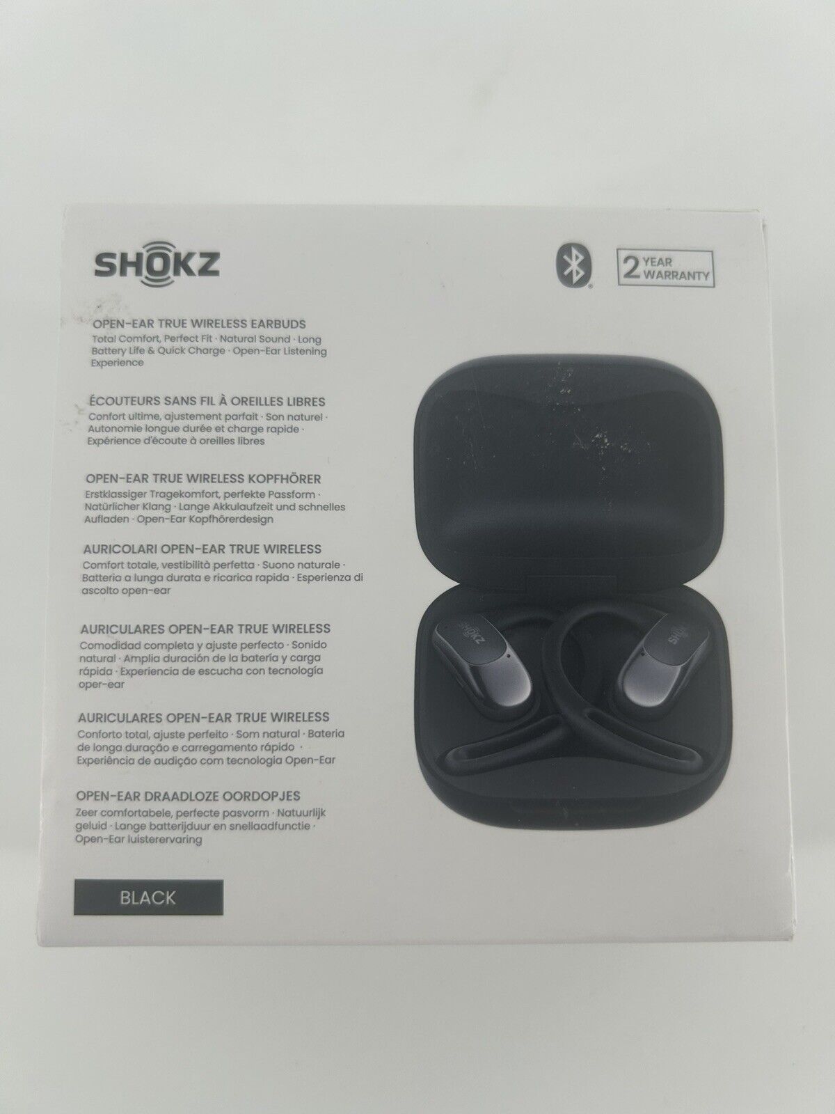 Shokz OpenFit Open-Ear Bluetooth True Wireless Earbuds - Black (T910-ST-BK-US)