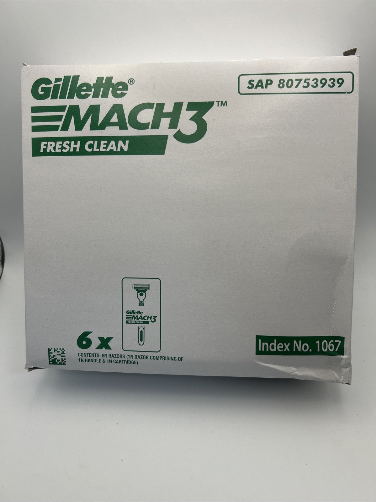 6 pack Gillette Mach 3 Handle + 1 Cartridge Starter Pack