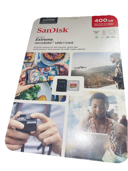 SanDisk Extreme microSDXC UHS-I Card Fast Transfer 4K UHD 400GB Memory Card NEW