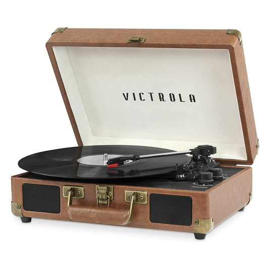Victrola Journey Bluetooth Portable Suitcase Record Player (Brown)