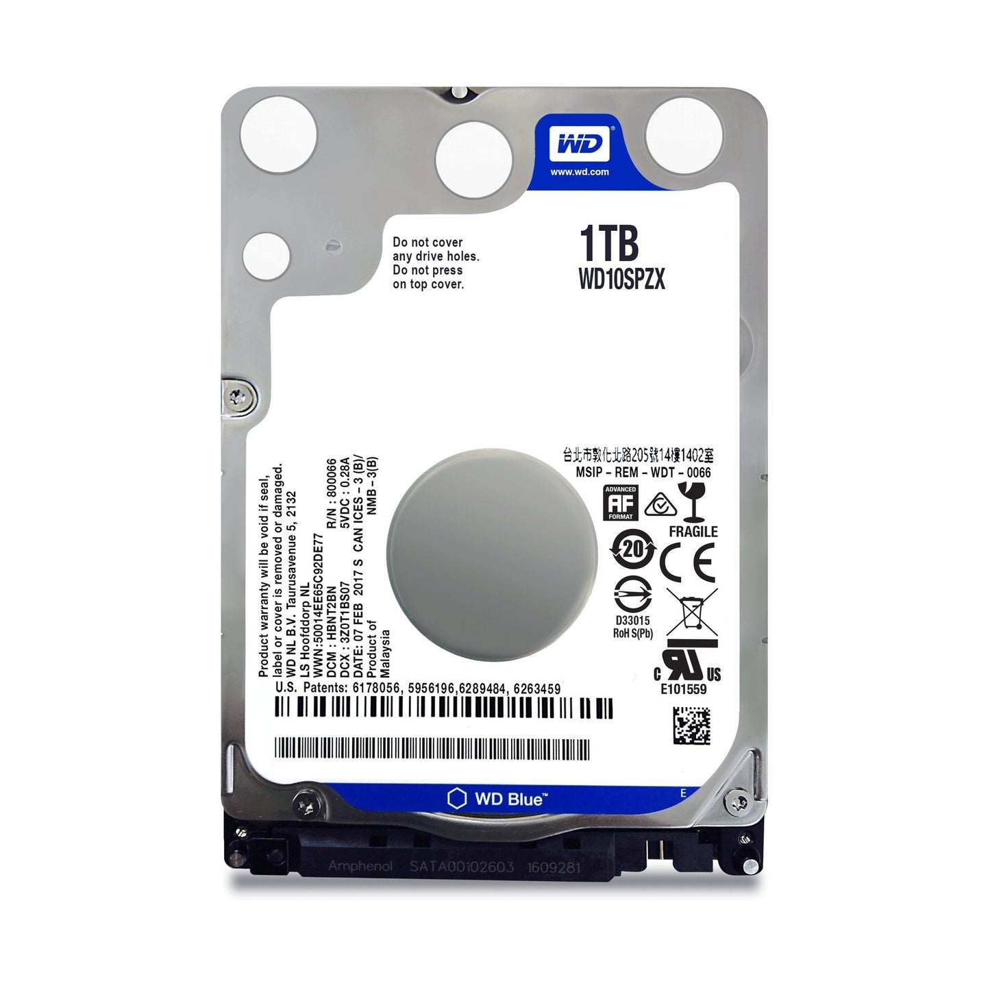 Western Digital 1TB WD Blue Mobile Hard Drive HDD - 5400 RPM, SATA 6 Gb/s, 128 M