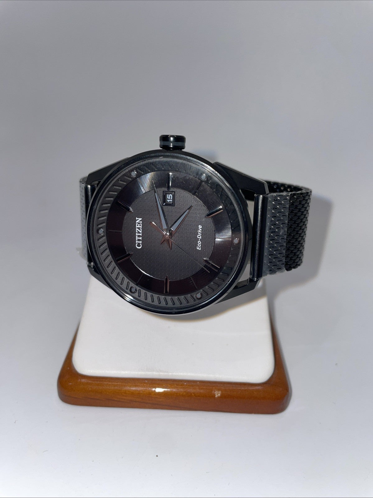 Broken Clasp Citizen Men's Watch BM6988-57E Eco-Drive Black Dial Solar Mesh