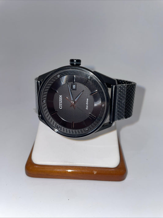 Broken Clasp Citizen Men's Watch BM6988-57E Eco-Drive Black Dial Solar Mesh