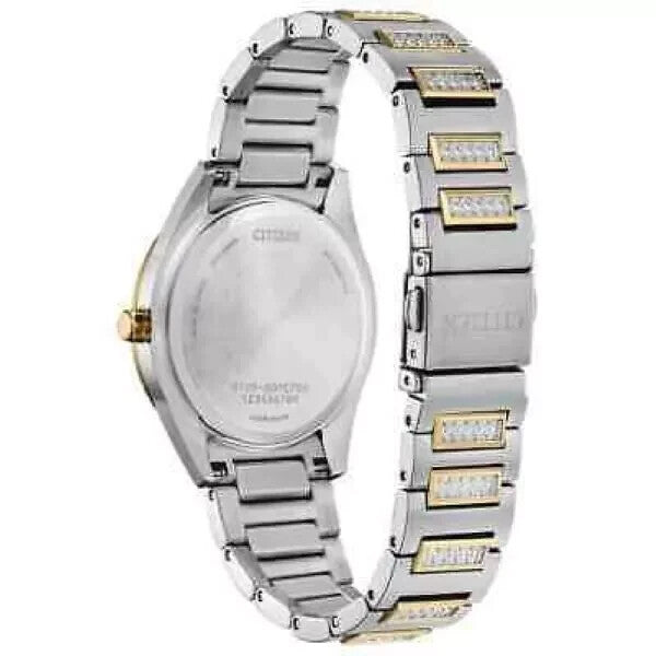 Citizen Eco Drive Crystal Two Tone Stainless Steel Ladies Watch FD2074-55A