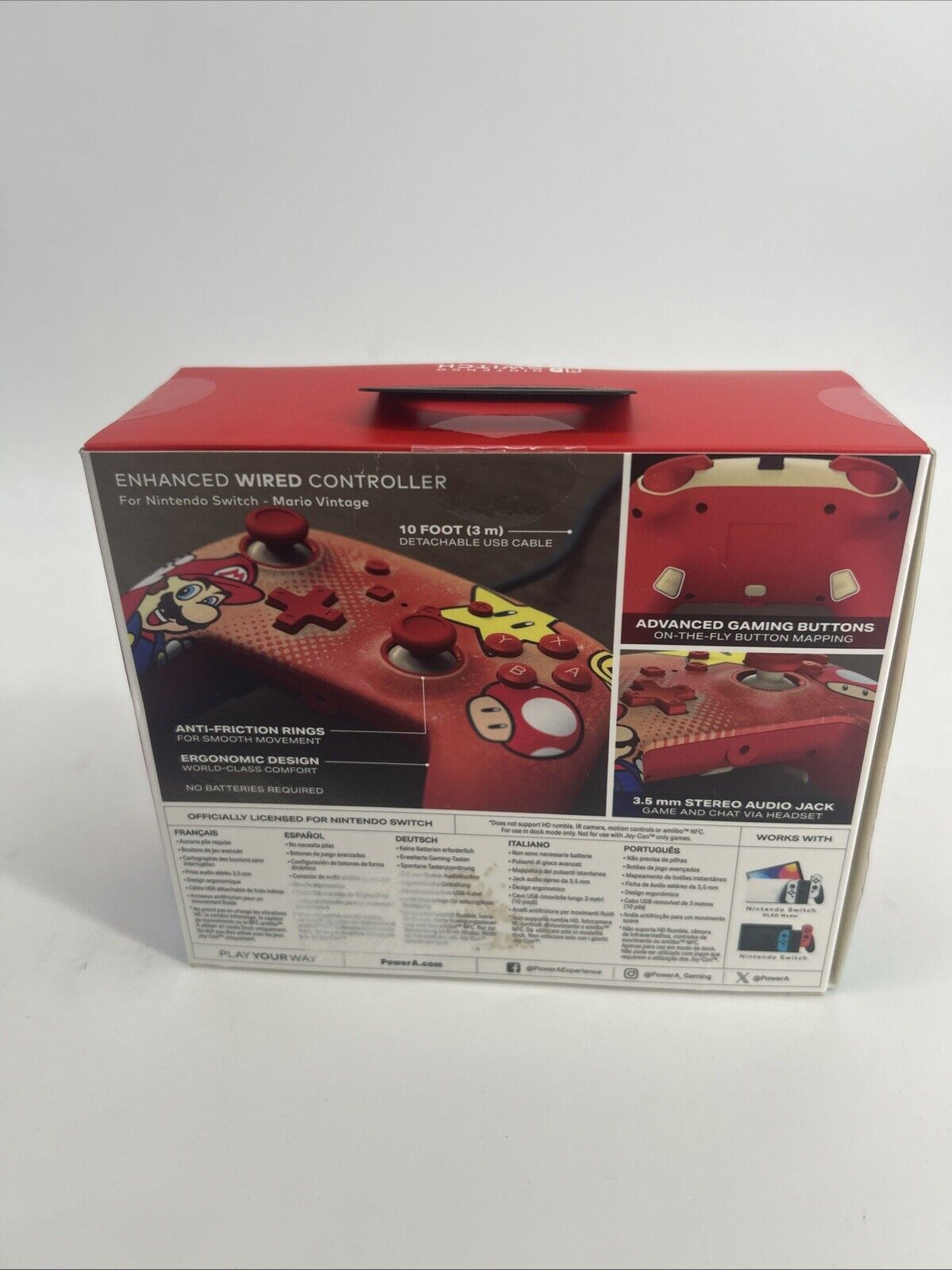 Official Nintendo Switch Enhanced Wired Controller [ Mario Vintage ] NEW