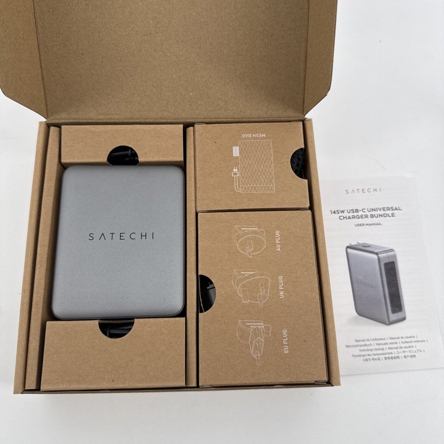 Satechi 145W USB-C Universal Charger Bundle Model CT-W145C2 - Excellent