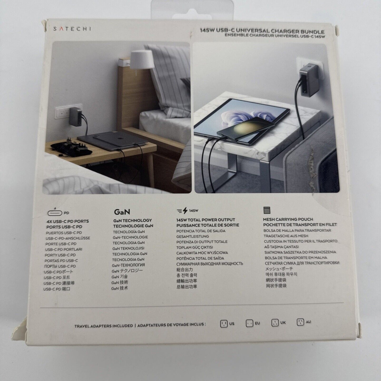 Satechi 145W USB-C Universal Charger Bundle Model CT-W145C2 - Excellent