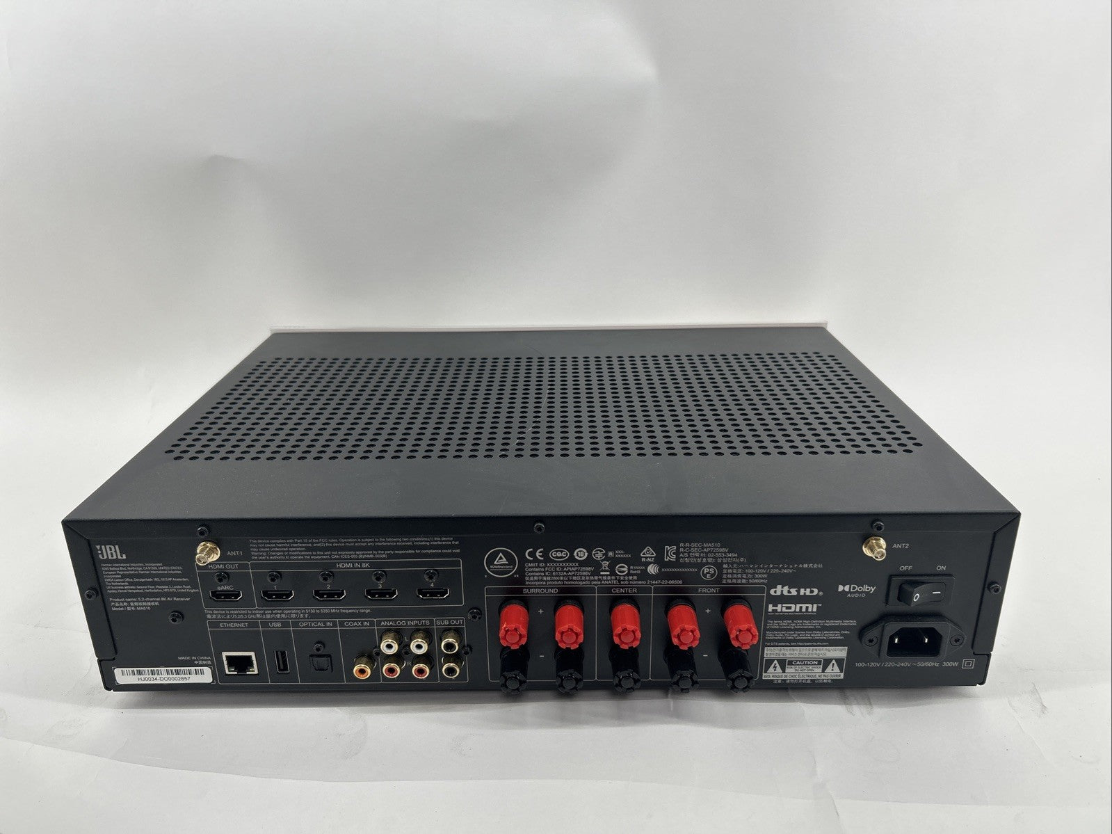 JBL MA510 5.2-Channel 8K Receiver (White) - No Power Cord - See Description