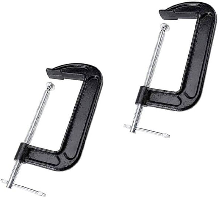 6 Inch C-Clamp Set, 2-5/8 Inch Throat Depth Heavy Duty Steel C Clamp Industrial