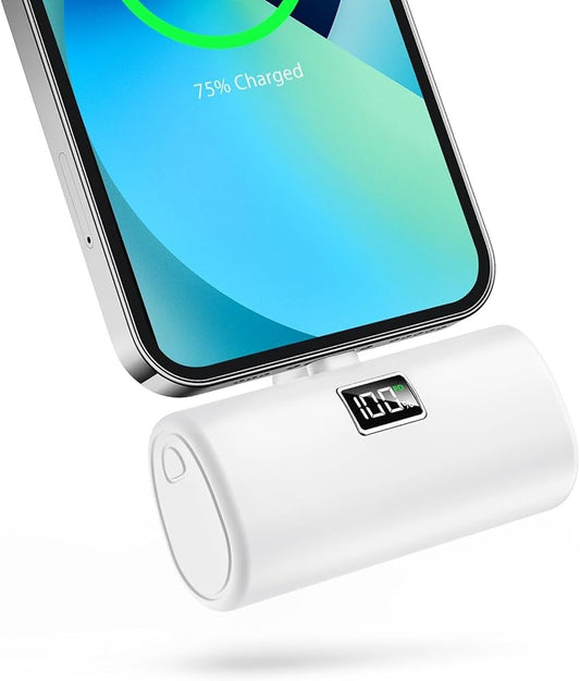 JEJILL Portable Charger for iPhone, [6000mAh] Small Power Bank with LCD Display
