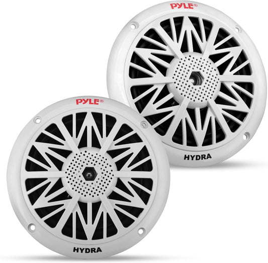 Pyle 5.25 Inch Dual Marine Speakers - 2 Way Waterproof and Weather Resistant Out
