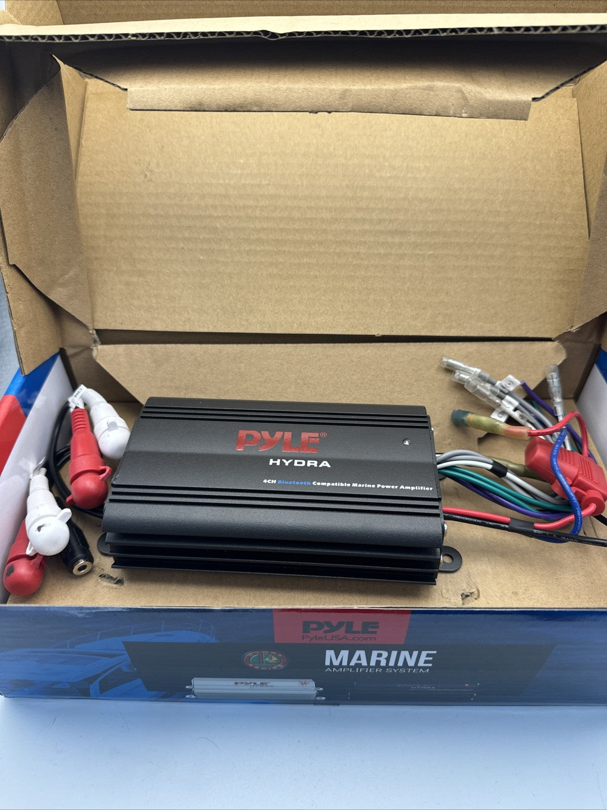 Pyle 4 Channel Marine Amplifier- 400 Watt RMS 4 OHM Full Range Stereo