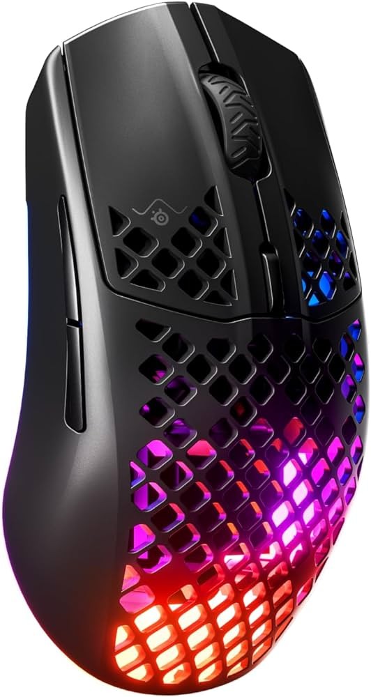 SteelSeries Aerox 3 Wireless - Holey RGB Gaming Mouse - Ultra-lightweight Water