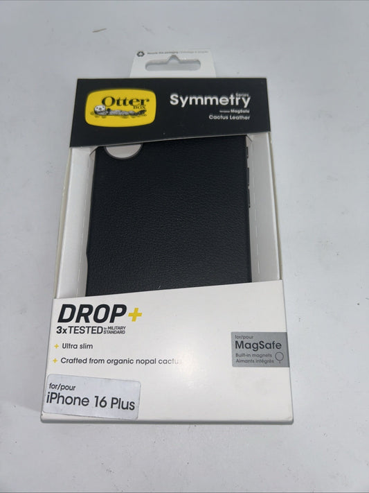 Otterbox Symmetry Series Apple iPhone 16 Plus Black Cactus Leather MagSafe Case