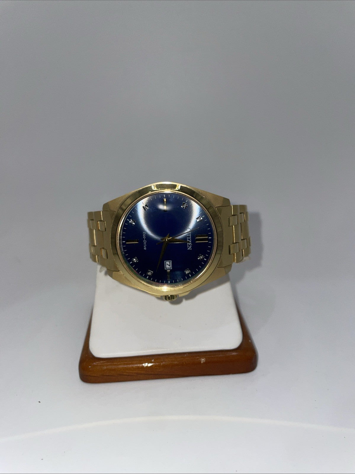 CITIZEN Men's Eco-Drive Solar Watch Peyton BM7103-51L Navy Gold SS New w/o Tags