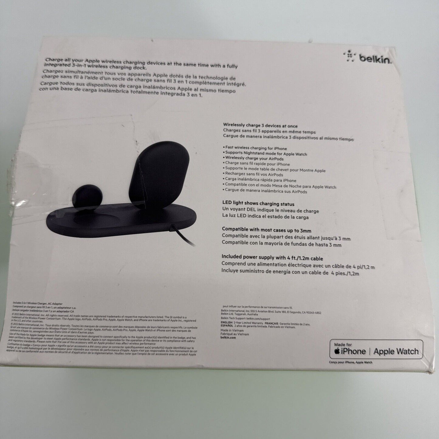 Belkin 3 in 1 Wireless Charging Station for iPhone - Black