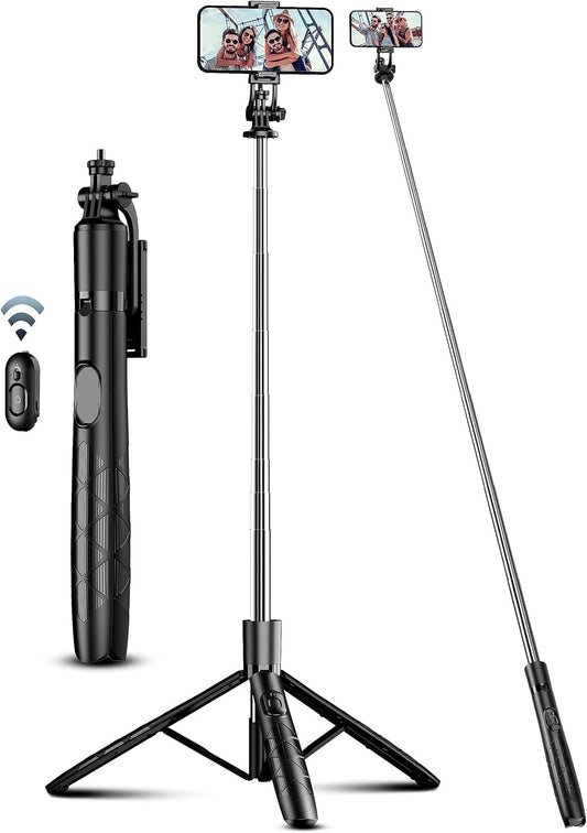 71" Phone Tripod & Selfie Stick, All in One Extendable Cell Phone Tripod