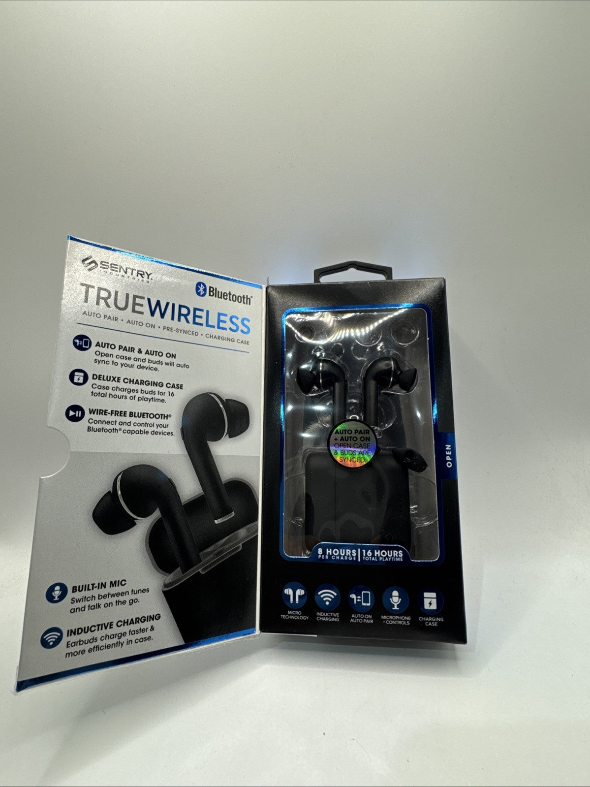 Sentry True Wireless Premium Sound with Portable Charging Case BT954B Black