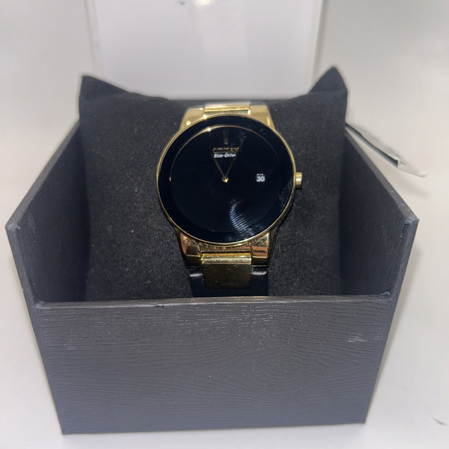 Citizen Axiom 40mm Gold-Tone Stainless Steel Case with Black Leather Strap Men's