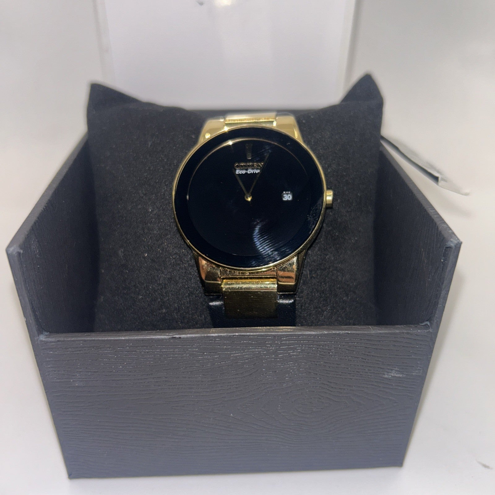 Citizen Axiom 40mm Gold-Tone Stainless Steel Case with Black Leather Strap Men's