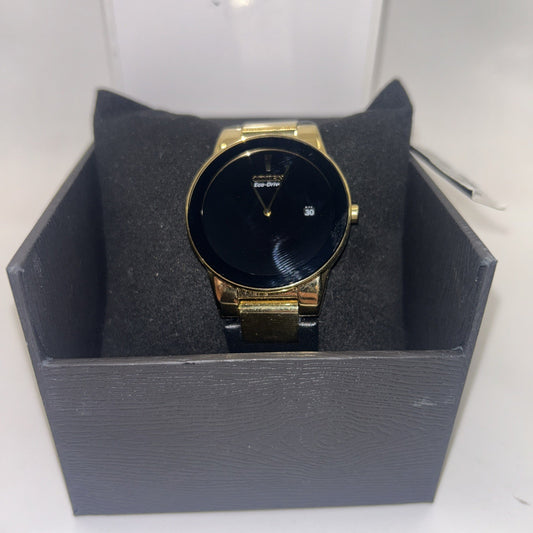Citizen Axiom 40mm Gold-Tone Stainless Steel Case with Black Leather Strap Men's