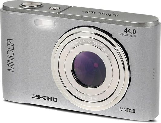 Minolta MND20 44 MP / 2.7K Ultra HD Digital Camera (Silver)