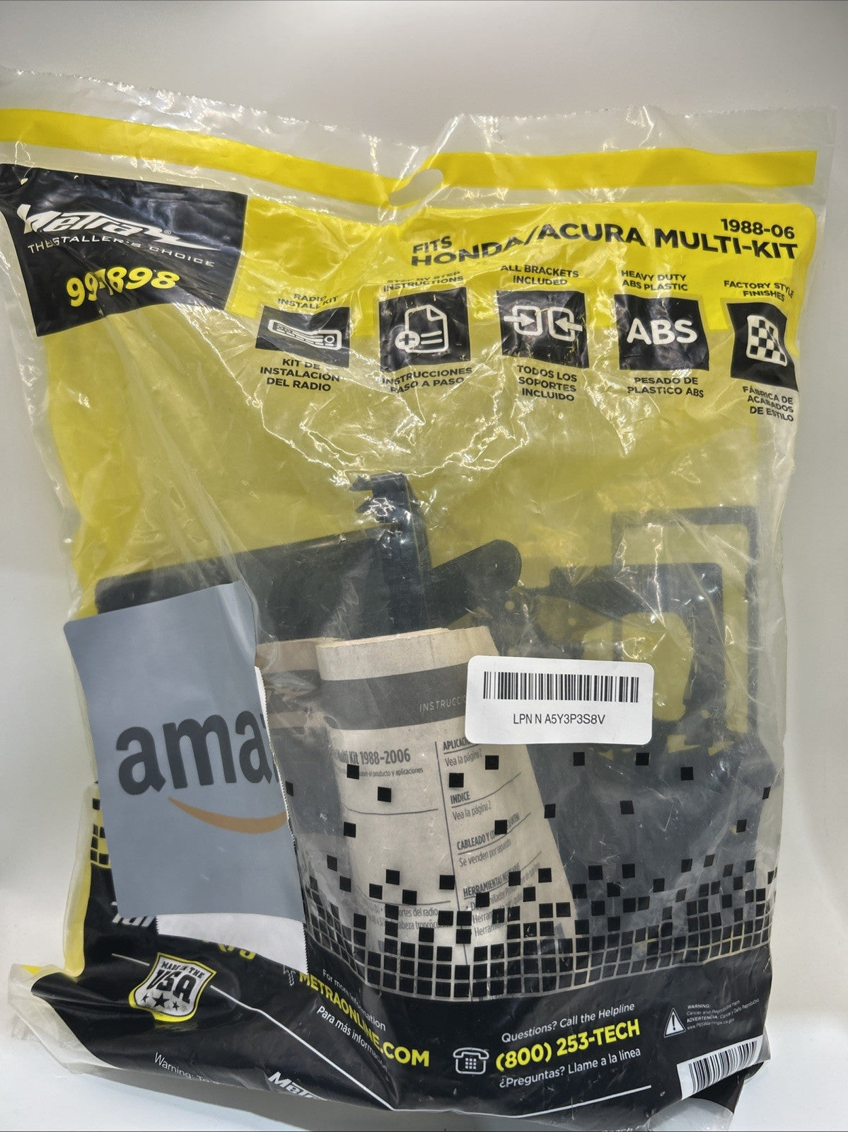 Metra 99-7898 Single DIN Black Stereo Dash Kit with Trim Plate 2 Jewel CD Cases