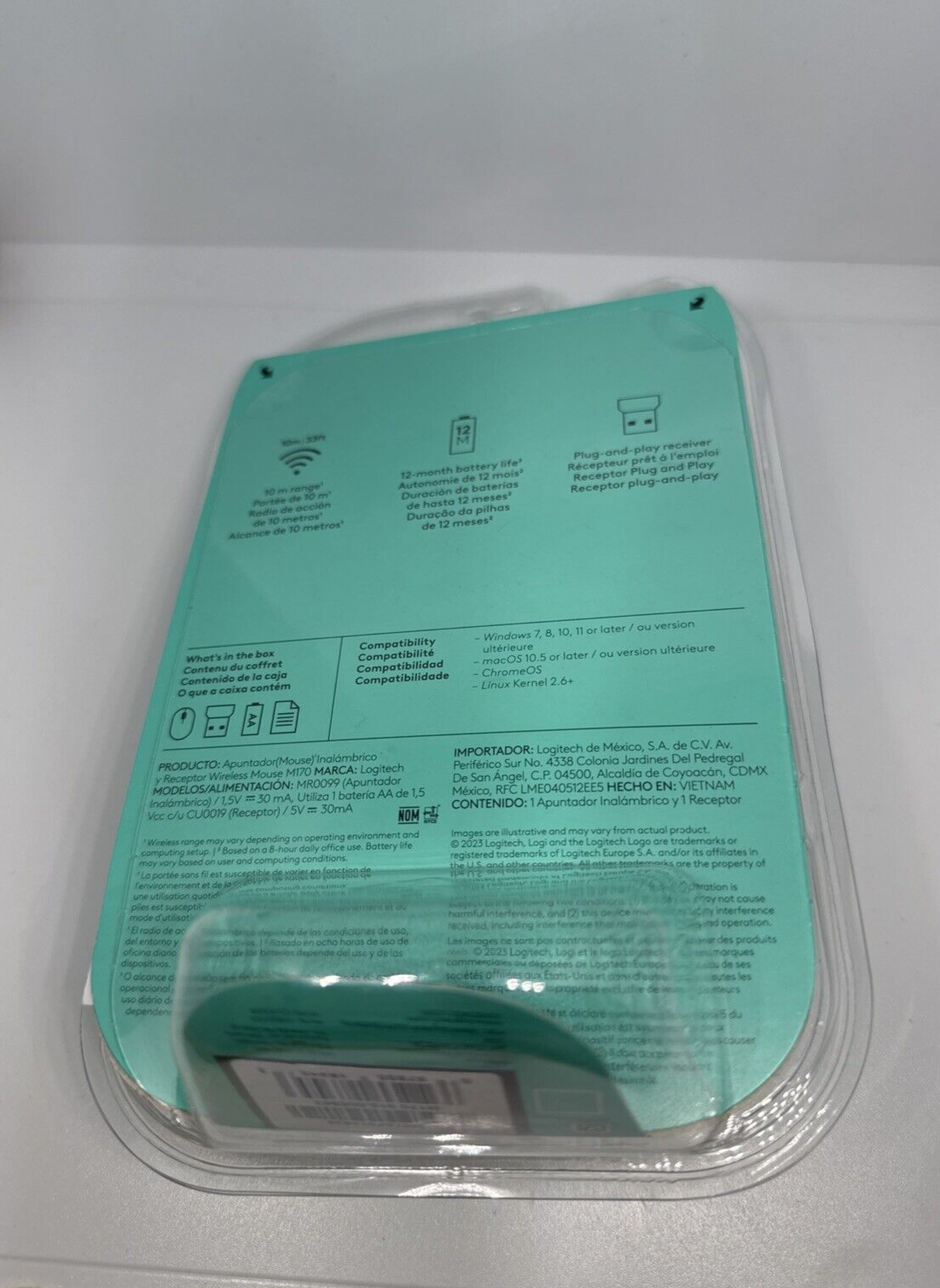 Logitech M170 Wireless Mouse Ambidextrous Blue Grey New