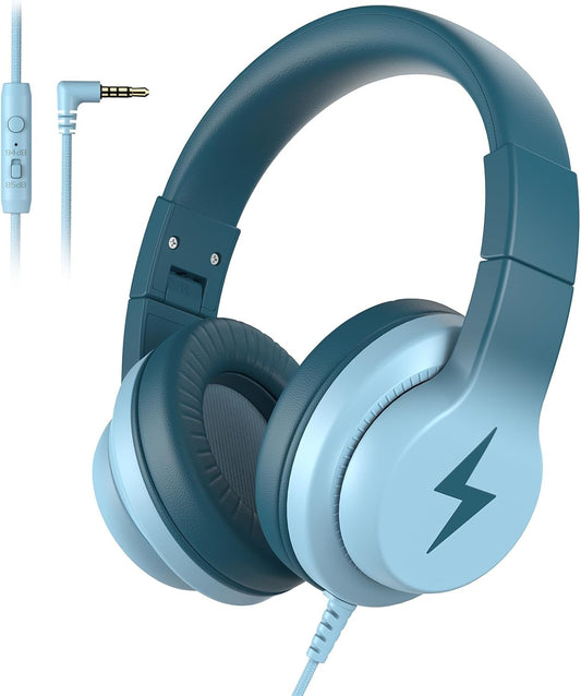 Candy Bila Kids Headphones, Wired Headphones for Kids Over Ear with Microphone