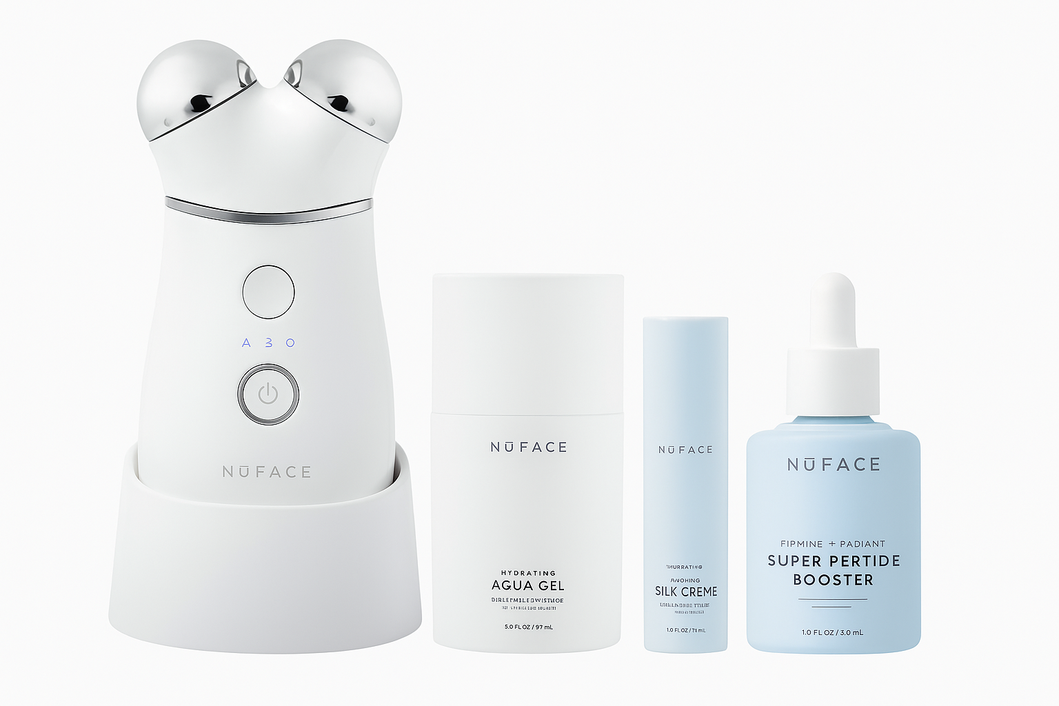 NuFACE Trinity + Facial Toning Device Starter Kit, with Super Peptide Booster
