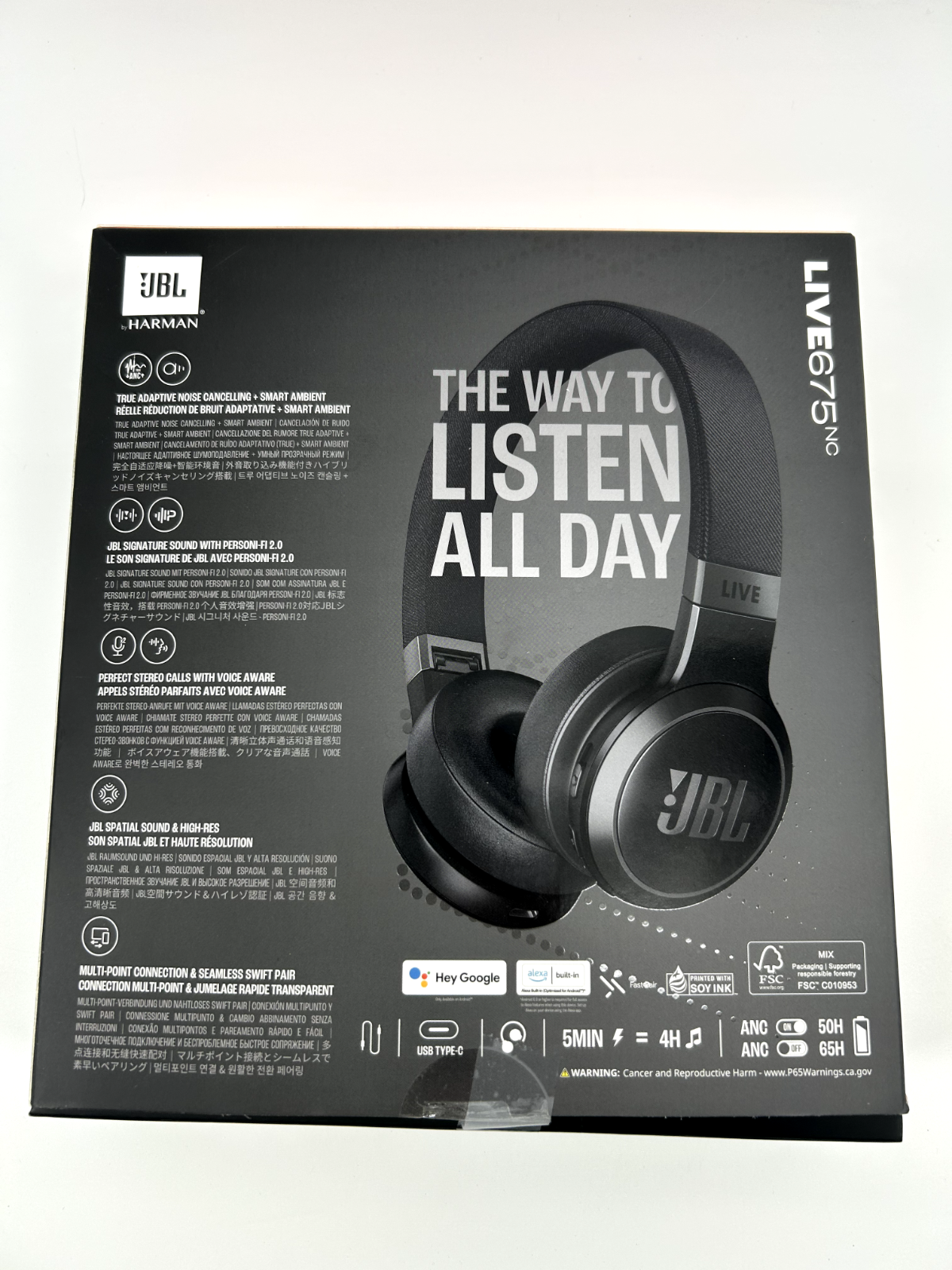 JBL Live 675NC  Wireless On-Ear Headphones Adaptive Noise Cancelling by Harman