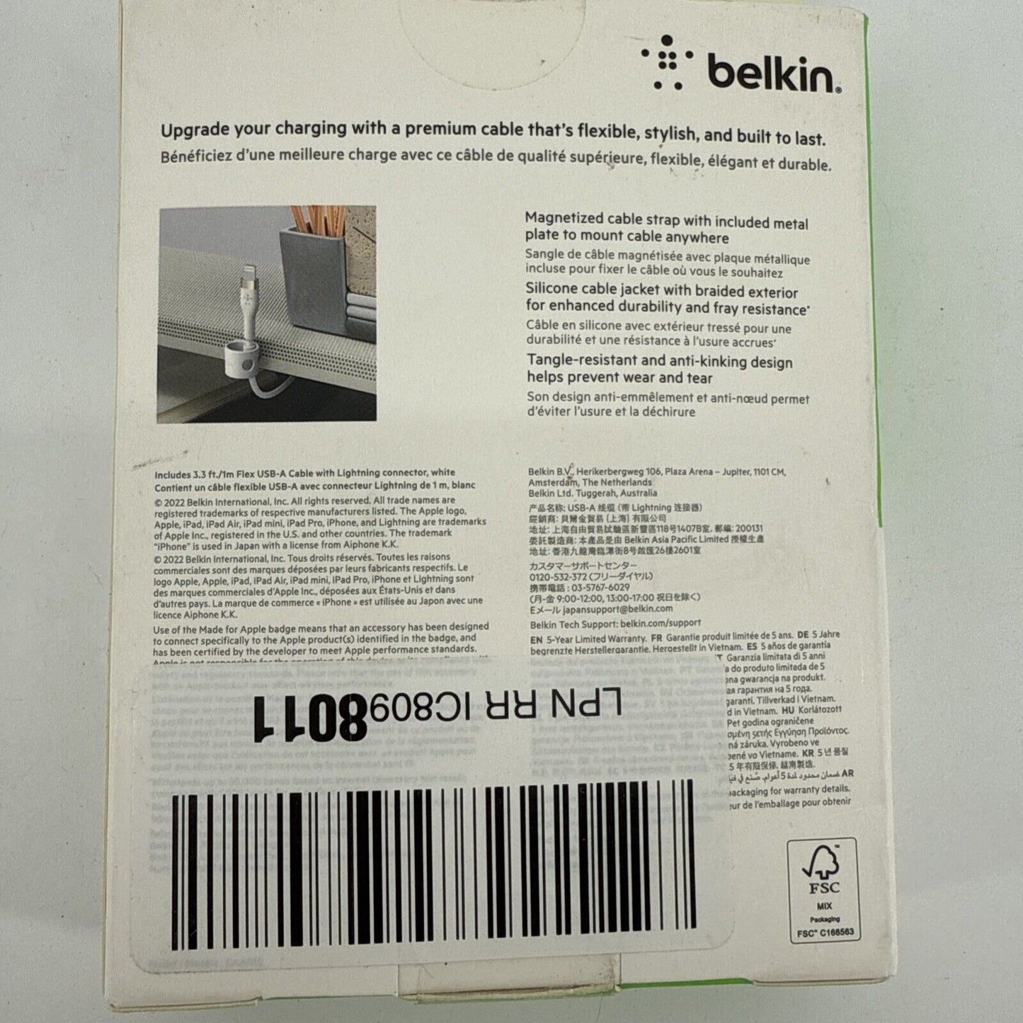 Belkin BoostCharge Pro Flex Braided USB Type A to iPhone Cable (1M/3.3FT)