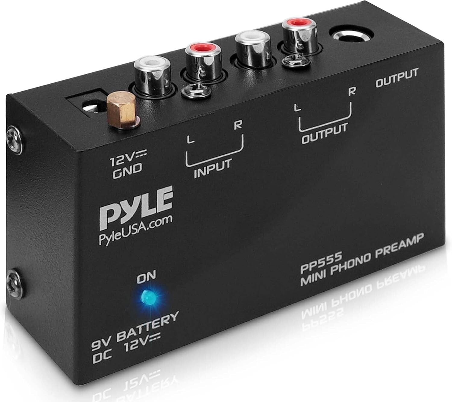 Pyle Preamp Mini Electronic Audio Stereo Phonograph Preamplifier - (PP555) BLACK