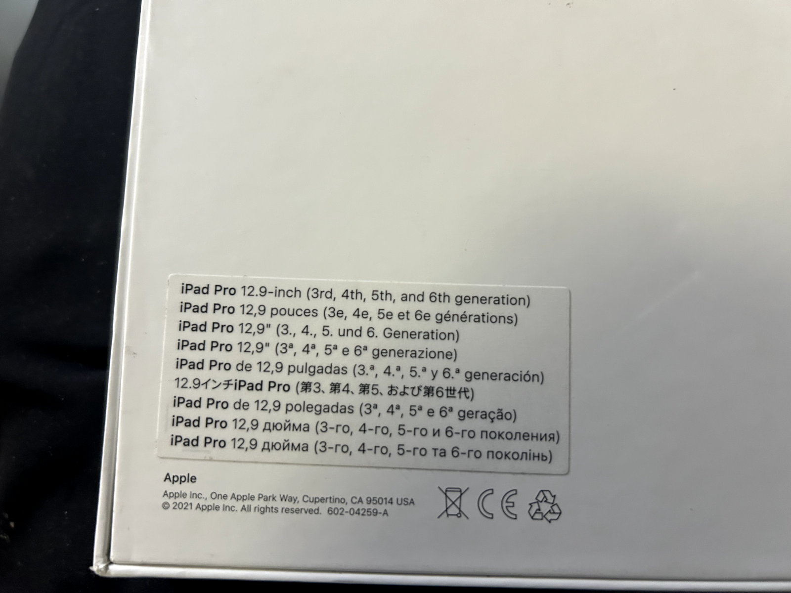 Apple Magic Keyboard for iPad Pro 12.9‑inch 3rd, 4th, 5th, 6th Gen Black a2480