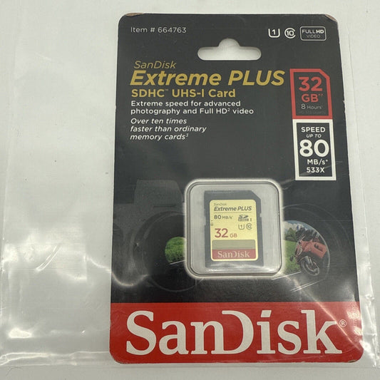 SanDisk Extreme HD Video 32GB, Class 10 30MB/s - SDHC UHS-I Card - Retail -...